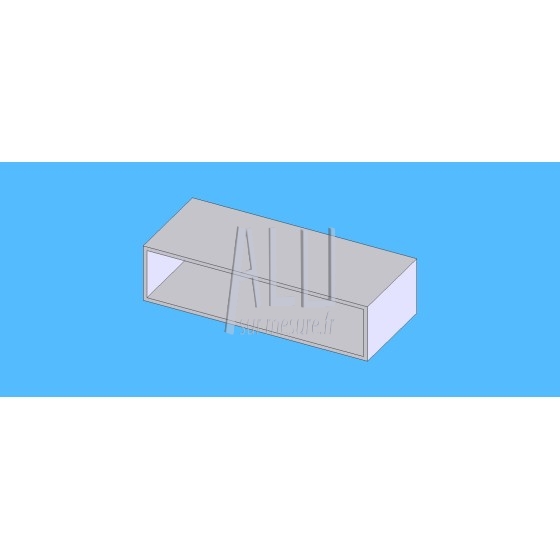 Tube rectangulaire alu 120x30x2 mm angles vifs