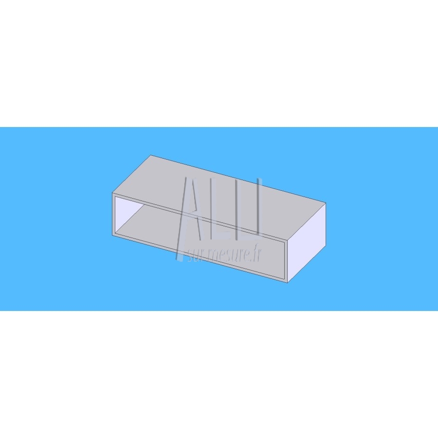 Tube rectangulaire alu 120x30x2 mm angles vifs