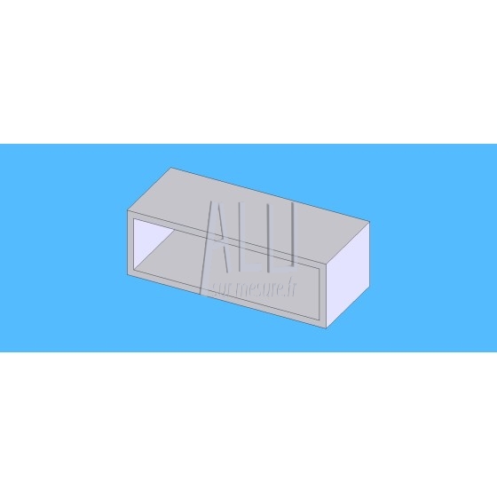 Tube rectangulaire alu 120x40x4 mm angles vifs