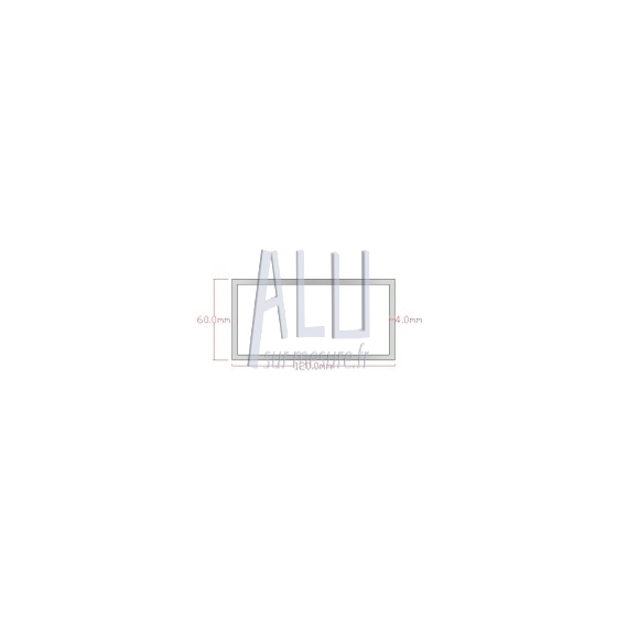 Tube rectangulaire alu 120x60x4 mm angles vifs