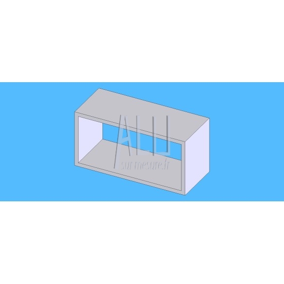 Tube rectangulaire alu 120x60x4 mm angles vifs