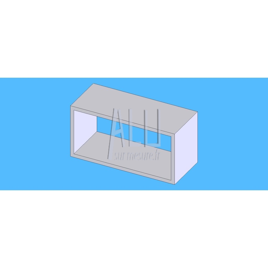 Tube rectangulaire alu 120x60x4 mm angles vifs