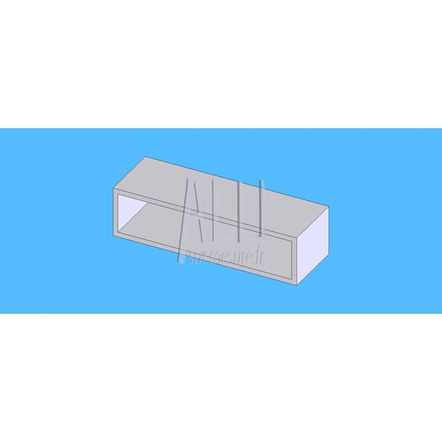 Tube rectangulaire alu 150x40x4 mm angles vifs