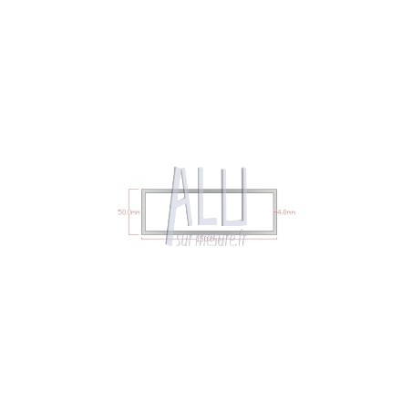 Tube rectangulaire alu 150x50x4 mm angles vifs