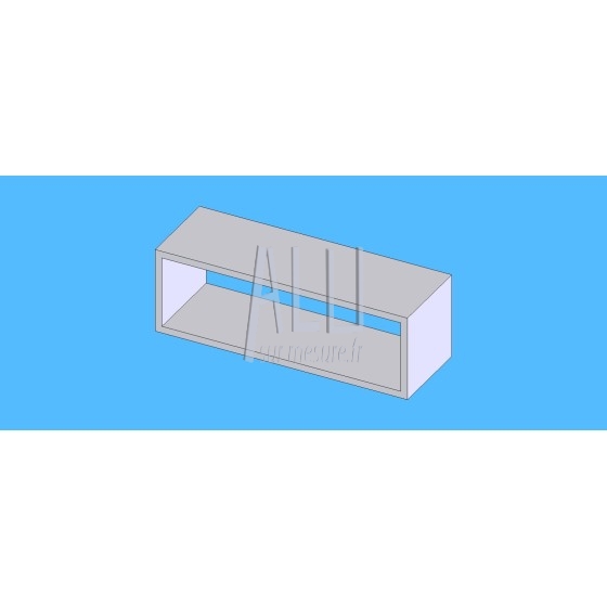 Tube rectangulaire alu 150x50x4 mm angles vifs