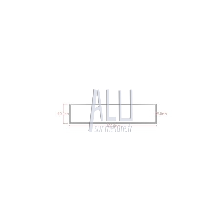 Tube rectangulaire alu 180x40x2 mm angles vifs