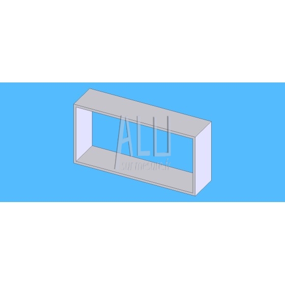 Tube rectangulaire alu 200x100x4 mm angles vifs