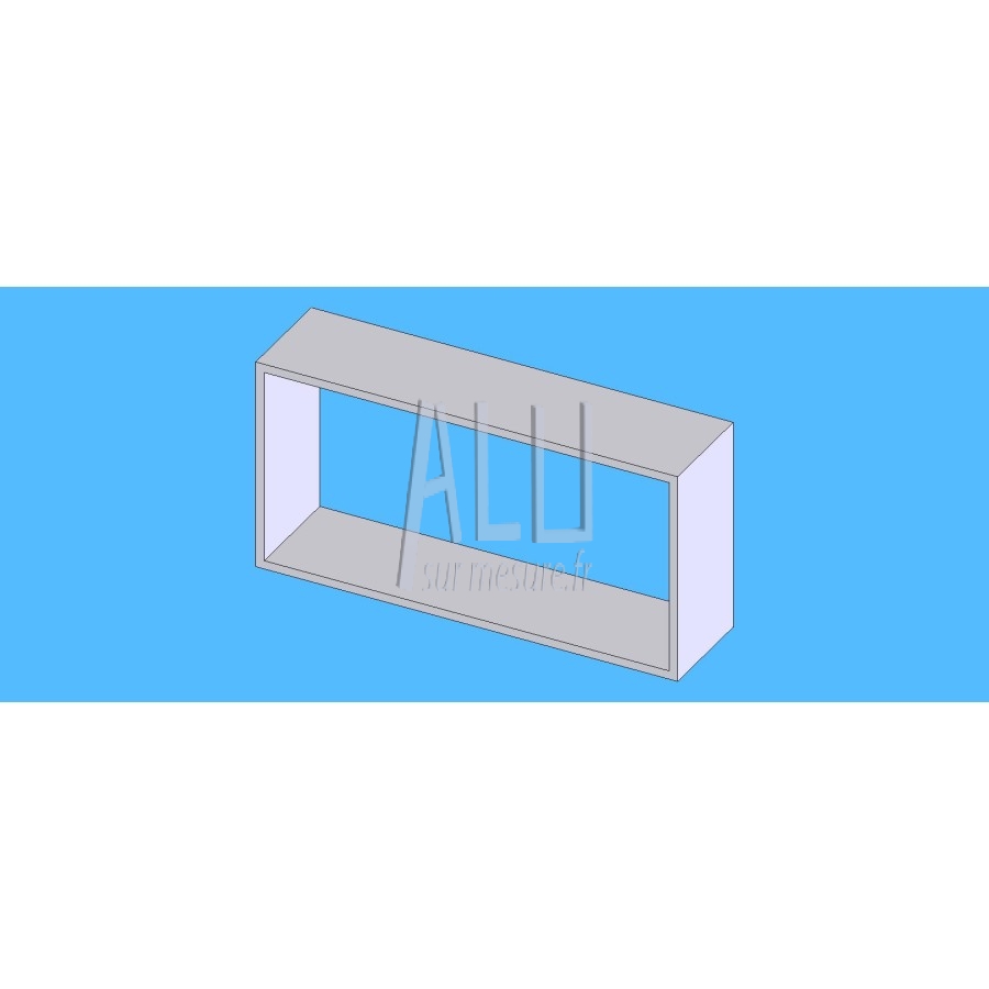 Tube rectangulaire alu 200x100x4 mm angles vifs