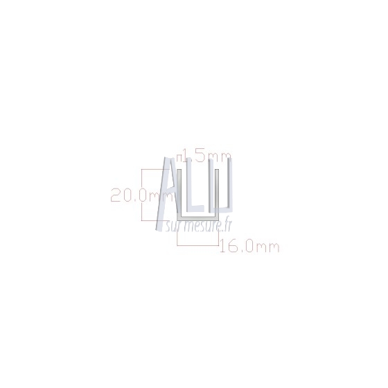 U angles vifs 20x16x1.5 mm