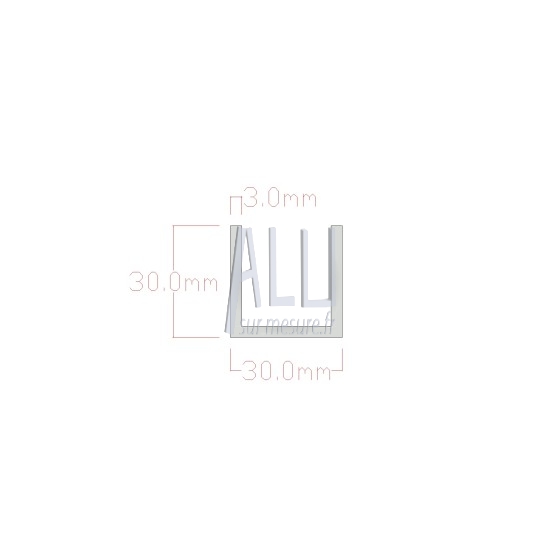 U alu 30x30x3 mm angles vifs