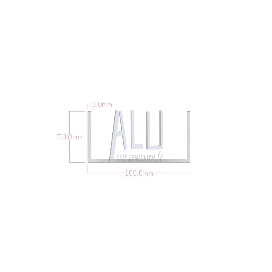 U angles vifs 100x50x3 mm