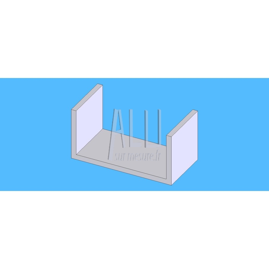 U alu 100x50x5 mm angles vifs