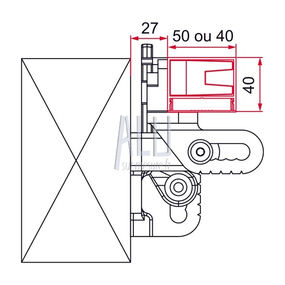 Kit gonds 1 vantail haut et bas avec variateur de pente pour portail battant